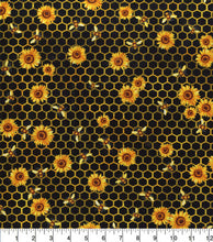 Load image into Gallery viewer, Handmade Valance or Curtain Panel Honeycomb Florals Black
