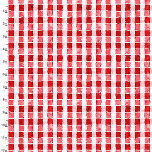 Welcome to the Funny Farm Gingham Red Cotton Fabric