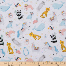 Load image into Gallery viewer, Pastel Animals and Flowers Flannel Fabric
