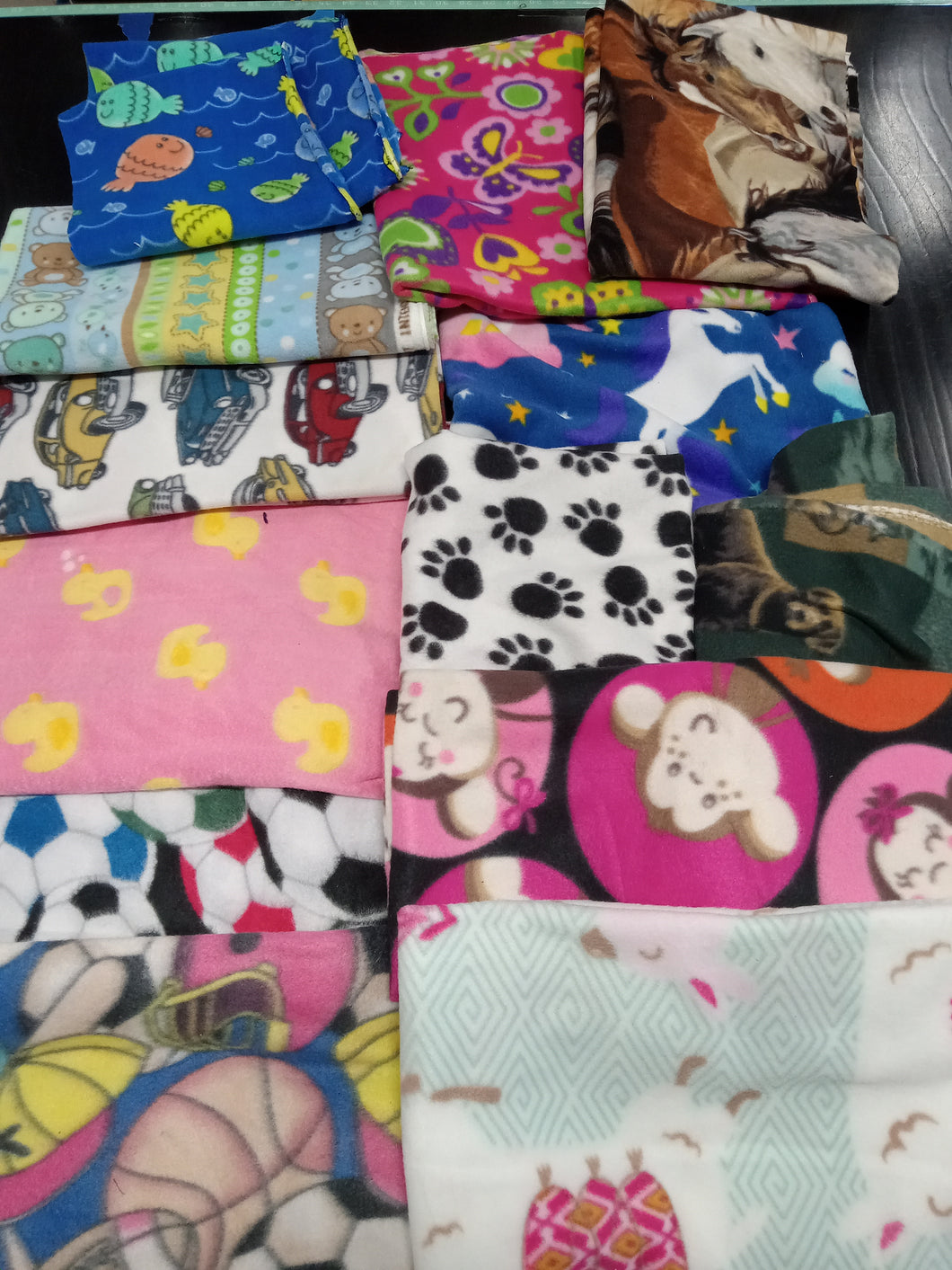 Assorted Novelty Fleece Fabric - 3 lb Scrap Bundle