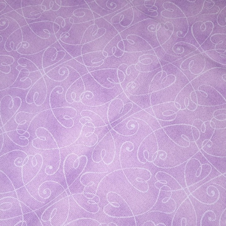 Hearts Purple Cotton Fabric