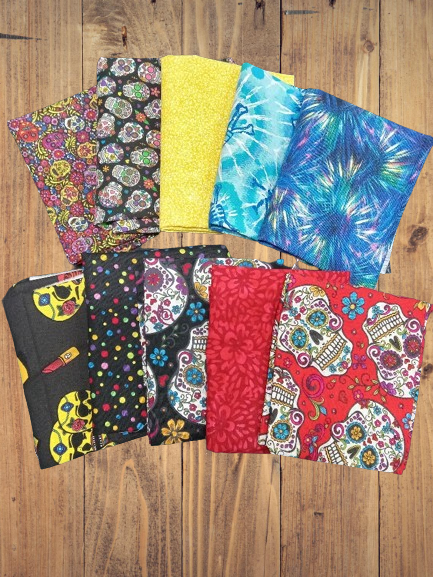 10 Fat Quarters -  Assorted Sugar Skulls Fat Quarter Bundle