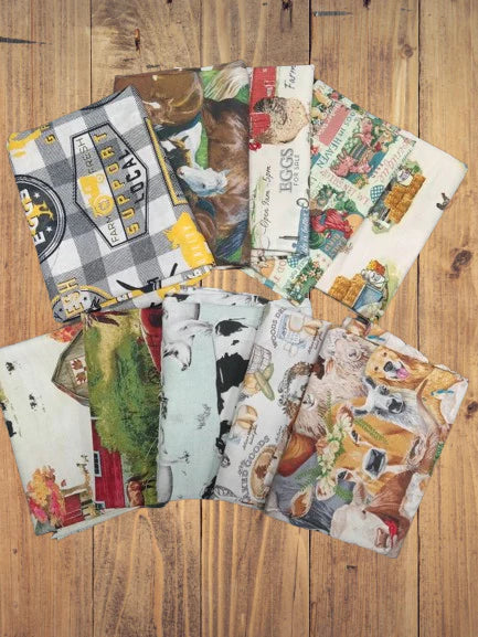 Assorted Farm Fabric - 1 lb Scrap Bundle