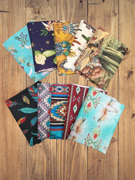 Assorted Southwestern Cotton - 1/2 Yard Cuts -  10 Prints- Fabric Bundle