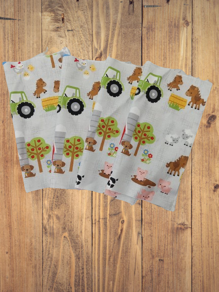 Quilting/ Craft Bundle Down on the Farm Gray Fabric 8