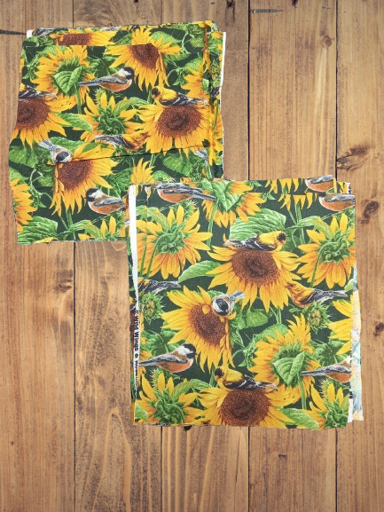 Quilting/ Craft Bundle Sunflowers and Birds Fabric 7