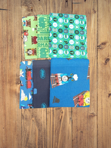 6 Fat Quarters Bundle - All Aboard Thomas And Friends Blue & Green Cotton Fat Quarter Bundle