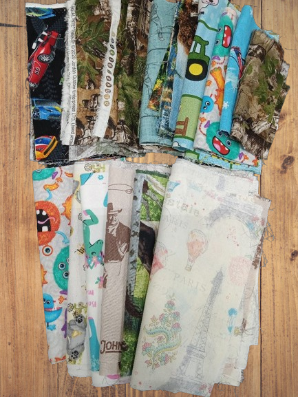 Assorted Novelty Quilting Squares Fabric - 1 lb Bundle