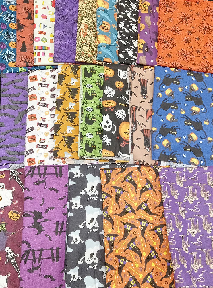 Assorted Halloween Fabric - 1 lb Scrap Bundle