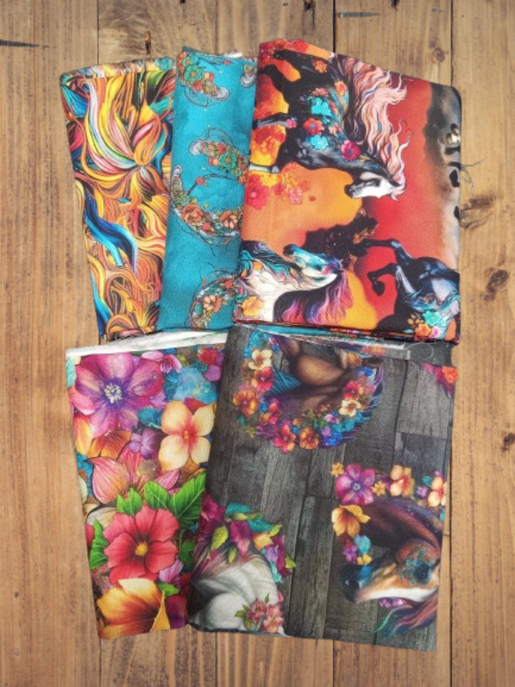 5 Fat Quarters -  Assorted Drinkers of the Wind Horse Fat Quarter Bundle