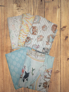 5 Half Yards  -Assorted Two by Two Noah's Ark Half Yard Bundle