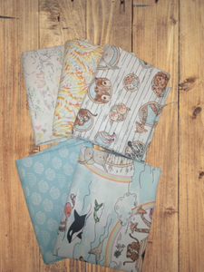 5 Fat Quarters - Assorted Two by Two Noah's Ark Fat Quarter Bundle