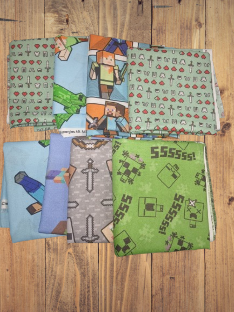 Assorted Mine Craft Fabric - 1 lb Scrap Bundle
