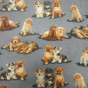 Puppies Flannel Fabric