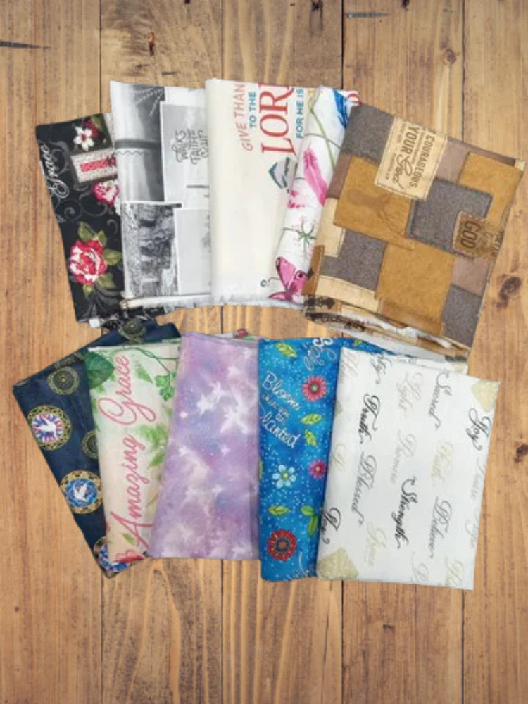 Assorted Faith Religious Fabric - 1 lb Scrap Bundle