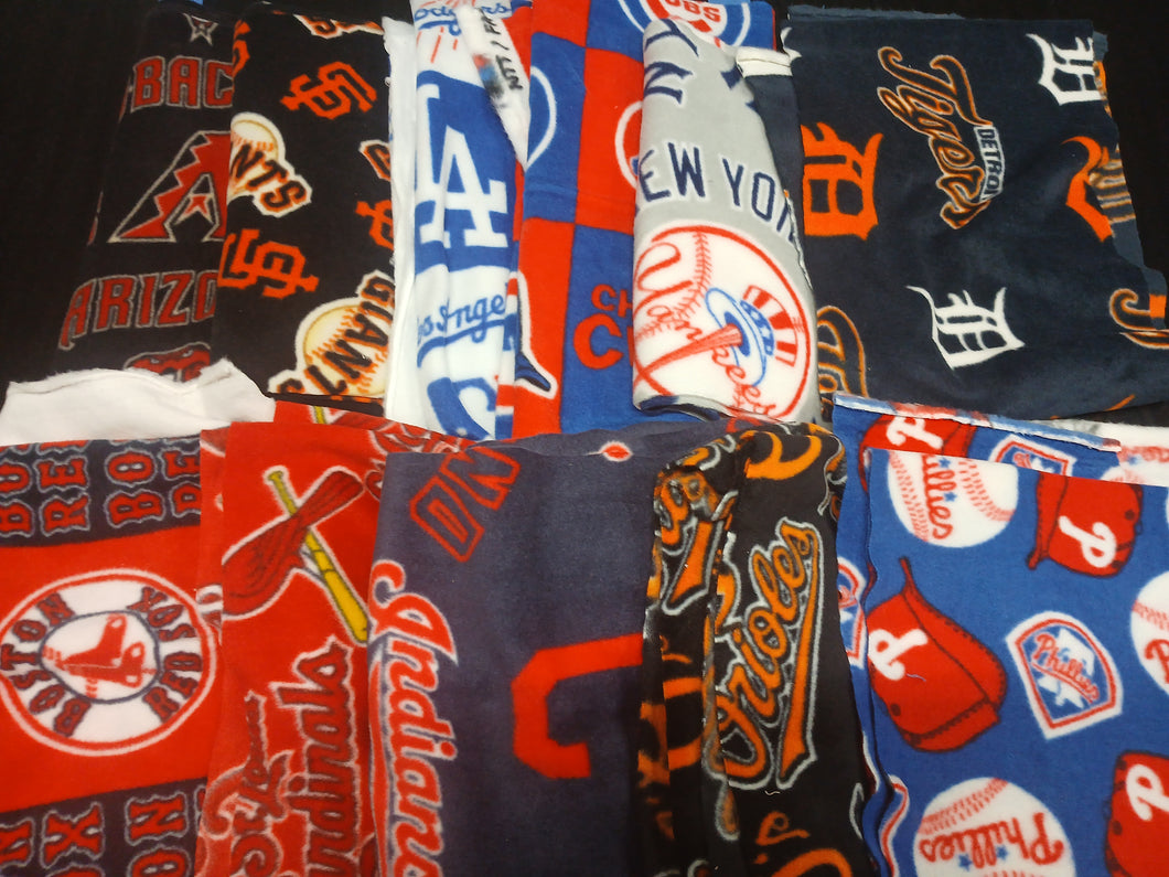 Assorted Baseball MLB Fleece Fabric - 3 lb Scrap Bundle