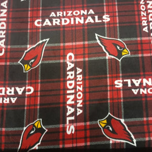 A Cardinals Plaid Fleece Fabric