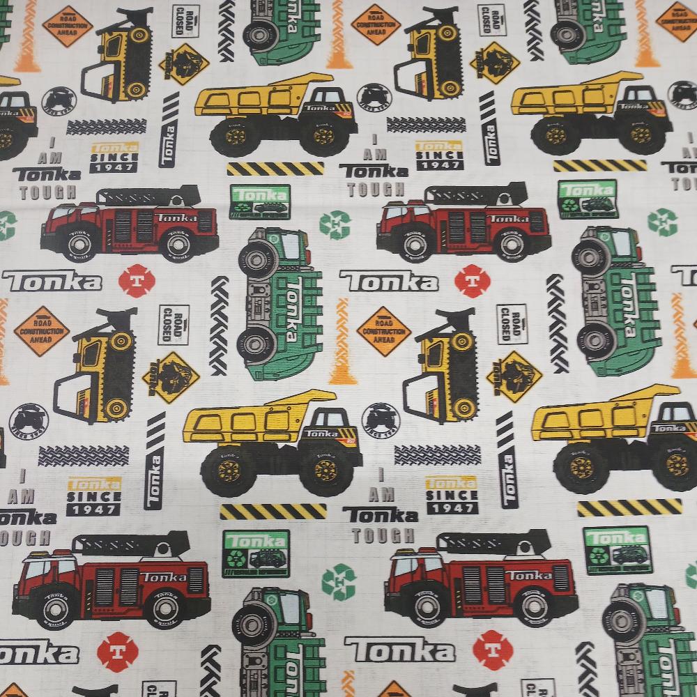 Tonka- Tonka Grid White Cotton Fabric