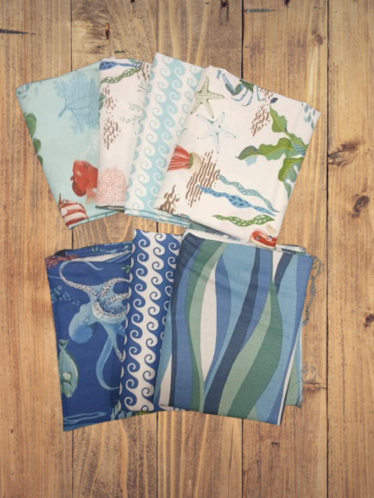 7 Fat Quarters - Assorted Free As The Ocean Fat Quarter Bundle