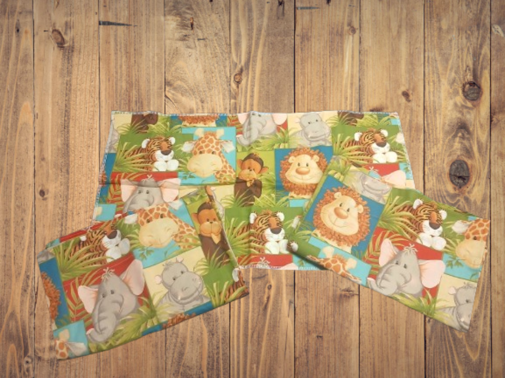 Handmade Jungle Set - 2 Valances, 1 Burp Cloth
