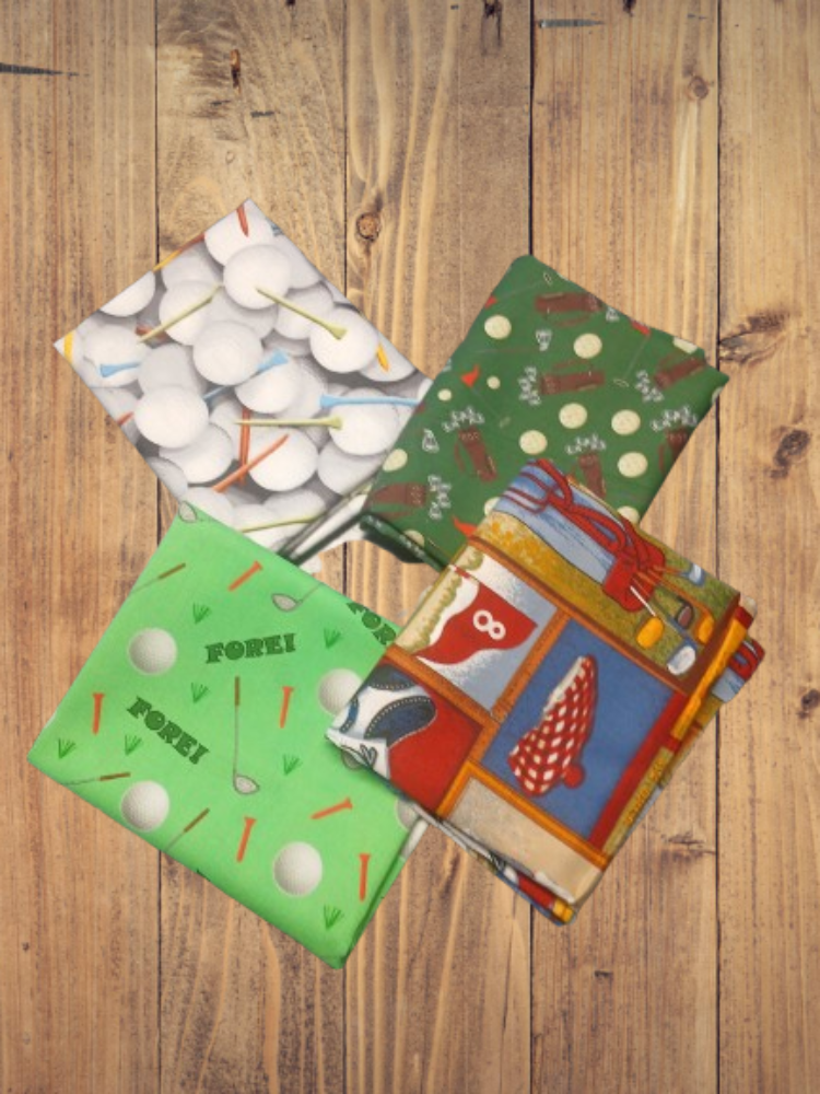 4 Fat Quarters - Assorted Golf Fat Quarter Bundle