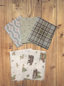 5 Fat Quarters - Assorted Let's Get Lost In The Woods Green Fat Quarter Bundle