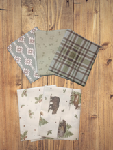 Load image into Gallery viewer, 5 Fat Quarters - Assorted Let&#39;s Get Lost In The Woods Green Fat Quarter Bundle
