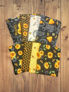 8 Fat Quarters - Assorted Bees and Sunflowers Fat Quarter Bundle