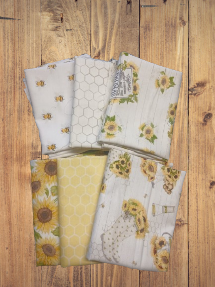 Assorted Sunflower Garden Flat Fold Assortment 18 Yard Bundle Cotton Fabric
