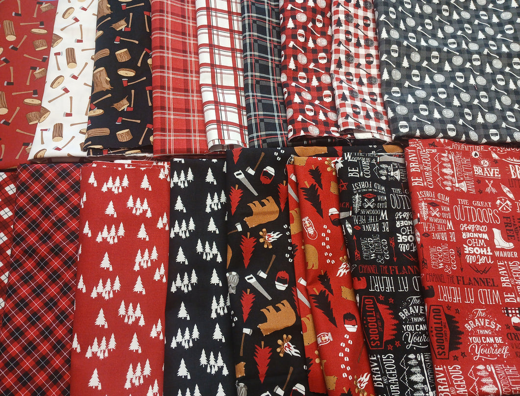 Assorted Woodsman Flat Fold Assortment 8, 16, 24, or 32 Yards Bundle Cotton Fabric
