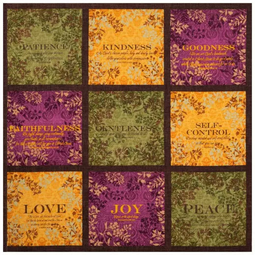 Fruit Of The Spirit Panel Cotton Calico Fabric