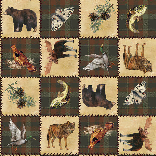 Wilderness Trail Brown Patch Cotton Fabric