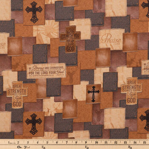 Scripture Patches & Crosses Cotton Fabric
