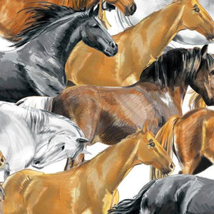 Running Horses Fleece Fabric