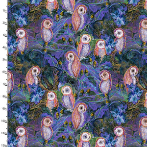 Handmade Placemat Or Table Runner Love is All Around Owlet Brood Purple