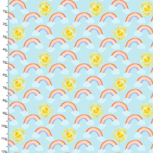 Pixie Dust Rise and Shine Blue Flannel Fabric