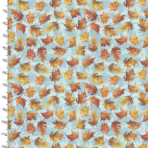 Handmade Placemat Or Table Runner Pumpkin Please Autumn Leaves Blue