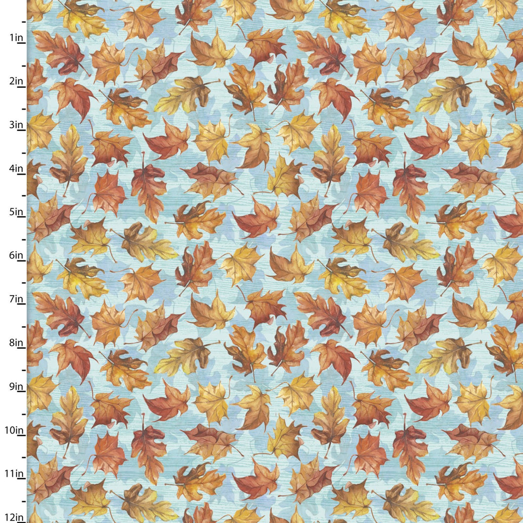 Handmade Placemat Or Table Runner Pumpkin Please Autumn Leaves Blue