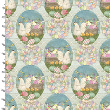 Load image into Gallery viewer, Handmade Placemat Or Table Runner Bunny Kisses &amp; Easter Wishes All In One Basket Mint Cotton Fabric
