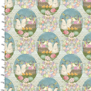 Handmade Placemat Or Table Runner Bunny Kisses & Easter Wishes All In One Basket Mint Cotton Fabric