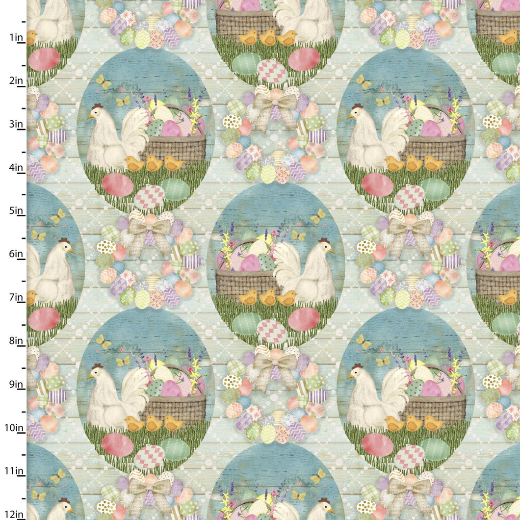 Handmade Placemat Or Table Runner Bunny Kisses & Easter Wishes All In One Basket Mint Cotton Fabric