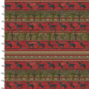 Handmade Placemat Or Table Runner Hold Your Horses Giddy Up Stripe Red