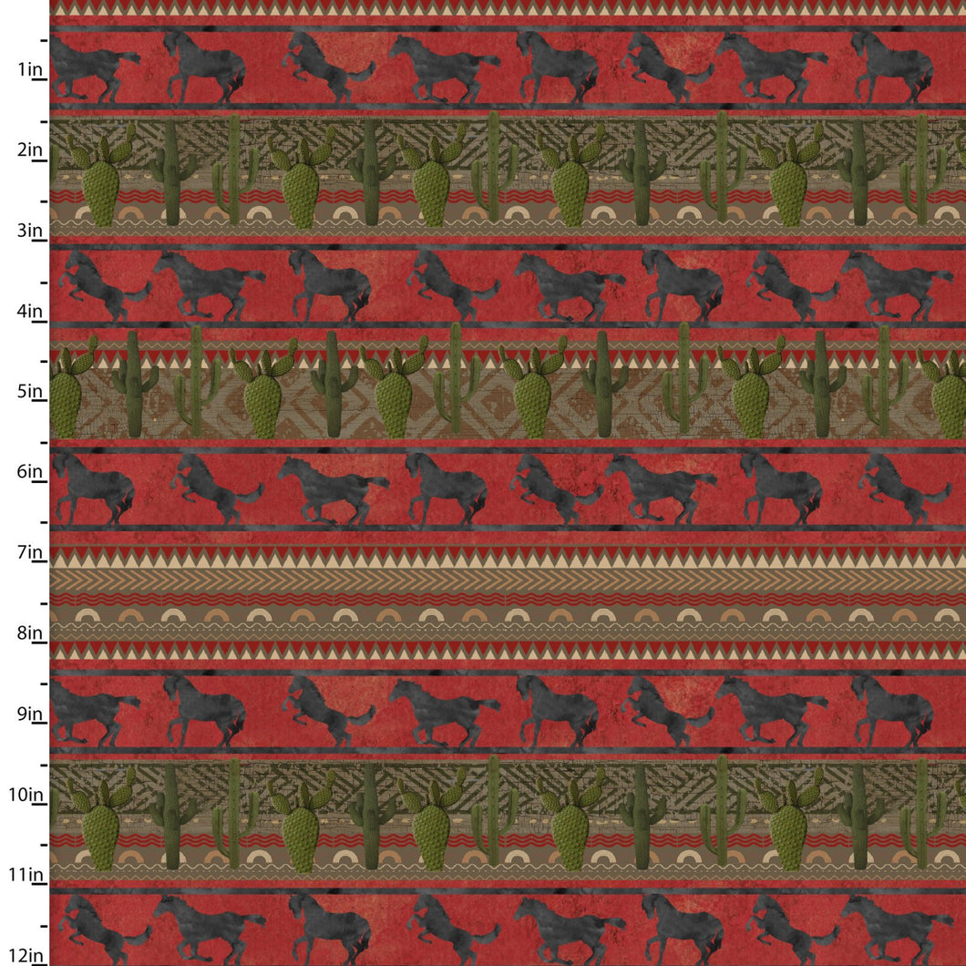Handmade Placemat Or Table Runner Hold Your Horses Giddy Up Stripe Red