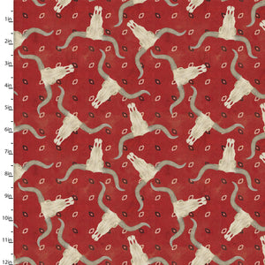 Handmade Placemat Or Table Runner Hold Your Horses Longhorn Bandana Red
