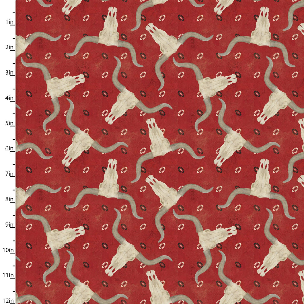 Handmade Placemat Or Table Runner Hold Your Horses Longhorn Bandana Red