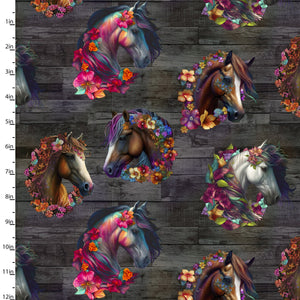 Handmade Placemat Or Table Runner Drinkers of the Wind Colorful Cameos Gray