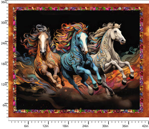 Drinkers of the Wind Galloping Beauties 36" Panel Cotton Fabric