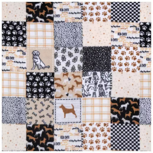 Dog Block Fleece Fabric