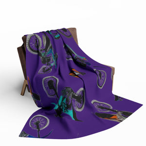 Vibrant Motorcycle Fleece Blanket - Cozy Throw for Bikers, Riders, Gifts, Home Decor, Kids' Room