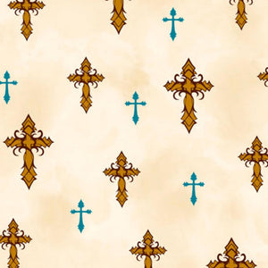 Handmade Placemat Or Table Runner Amazing Grace Crosses Cream